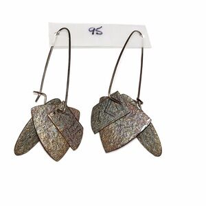 Nancy Miller Jewelry Designs Organic Stone Drop Earrings Gold Fill Artisan